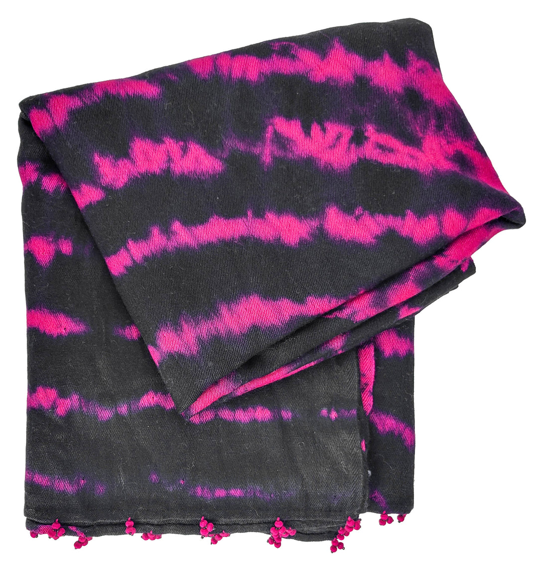 Bajra Scarf in Black and Magenta - Discounts on Bajra at UAL