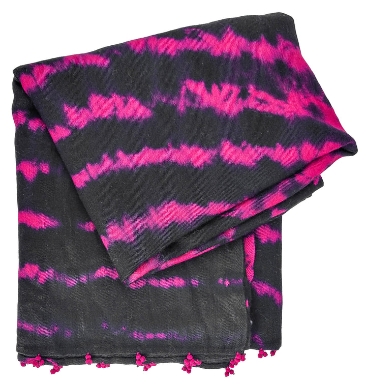 Bajra Scarf in Black and Magenta - Discounts on Bajra at UAL