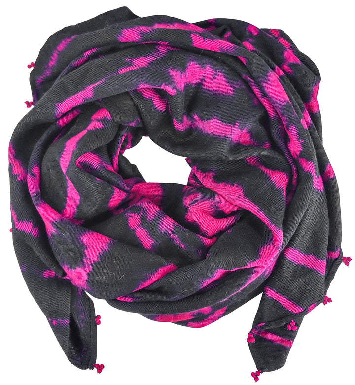 Bajra Scarf in Black and Magenta - Discounts on Bajra at UAL
