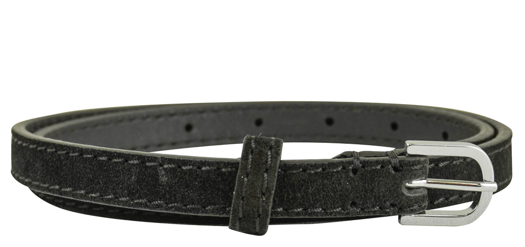 Toteme Skinny Trouser Belt in Suede Espresso