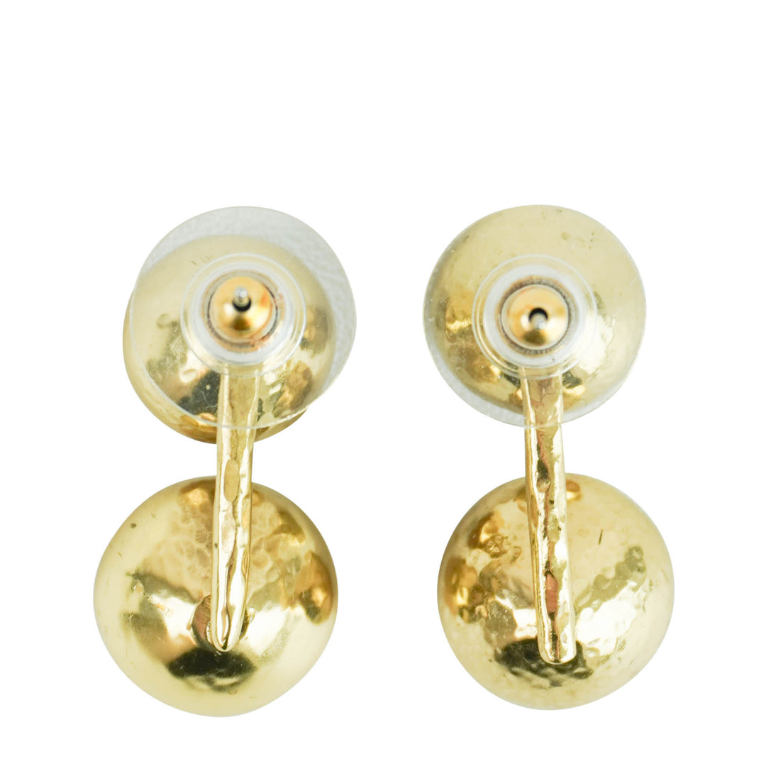 Ulla Johnson Kiri Double Stone Earrings in Brown/Light Brown