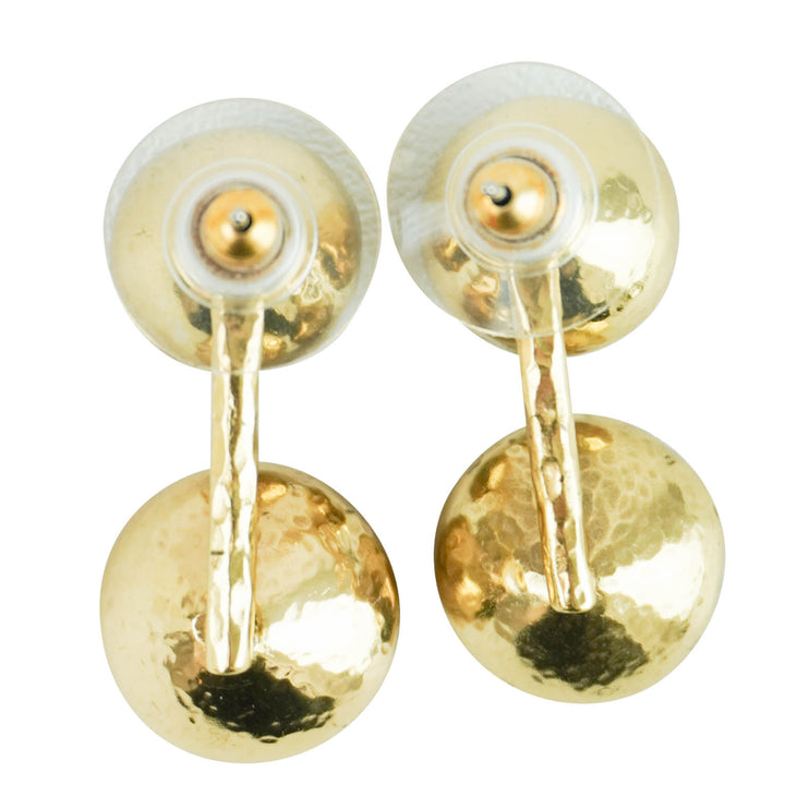 Ulla Johnson Kiri Double Stone Earrings in Brown Swirl