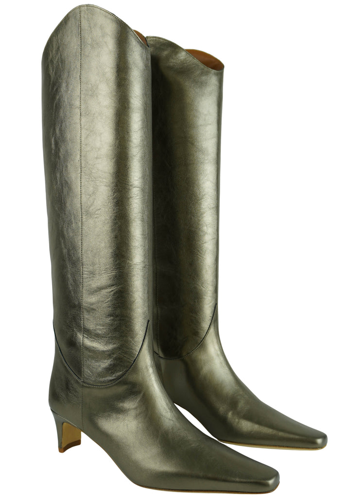 Staud Western Wally Boots in Aged Bronze