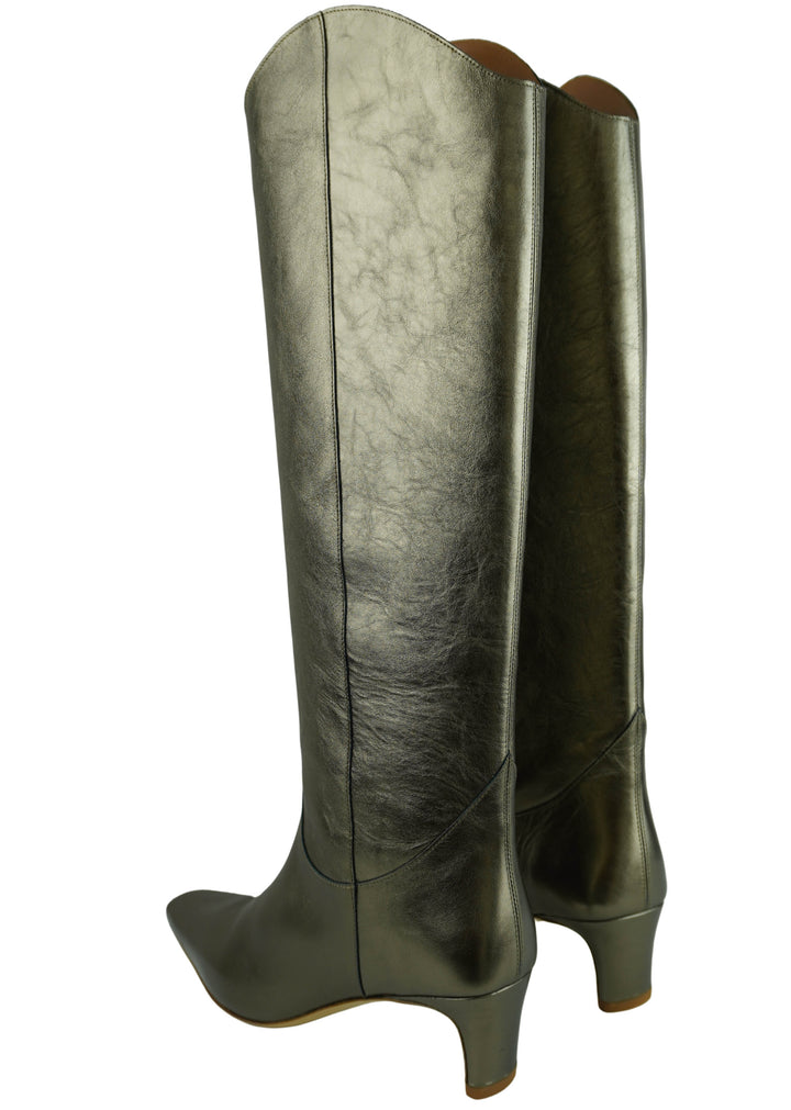 Staud Western Wally Boots in Aged Bronze