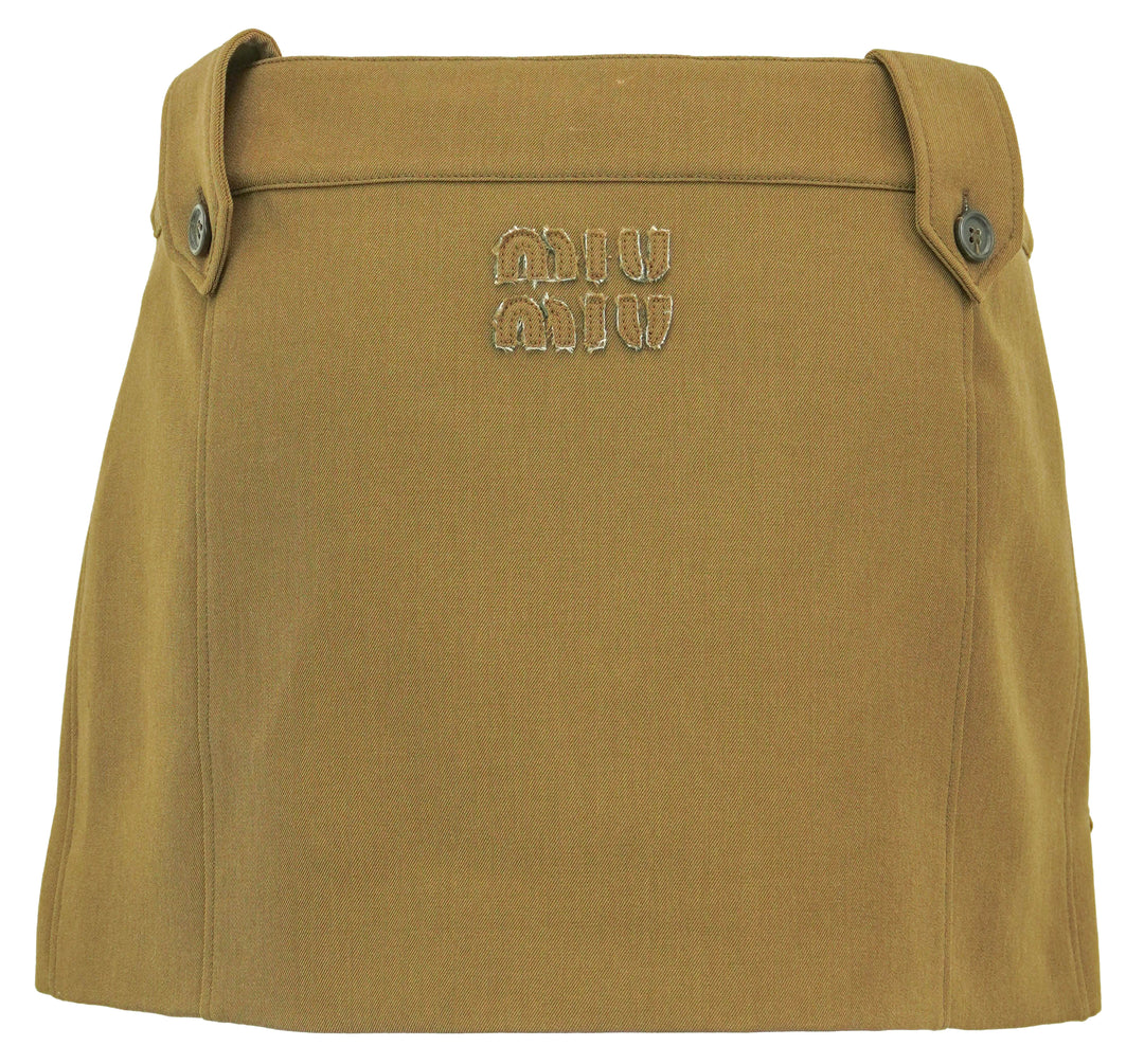 Miu Miu Cargo Mini Skirt in Khaki