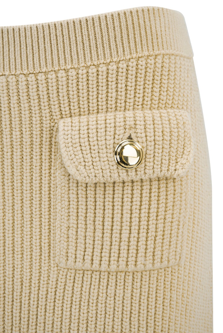 Miu Miu Wool Mini Skirt in Beige