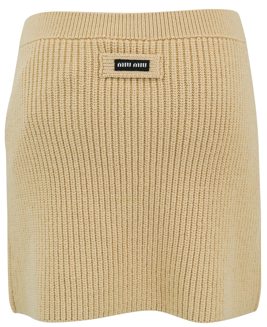 Miu Miu Wool Mini Skirt in Beige