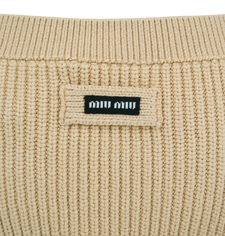Miu Miu Wool Mini Skirt in Beige