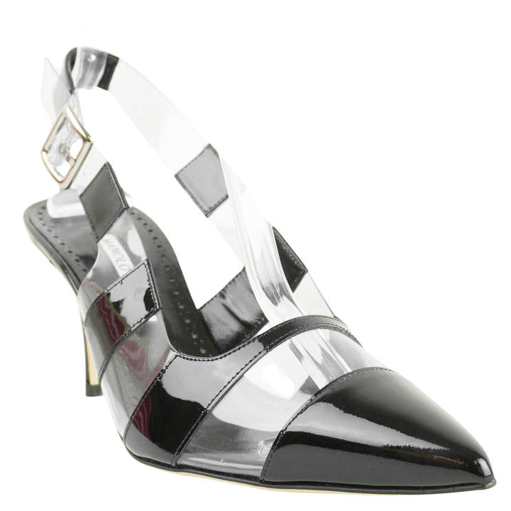 Manolo Blahnik Uxra Slingback Pumps in Black - Discounts on Manolo Blahnik at UAL