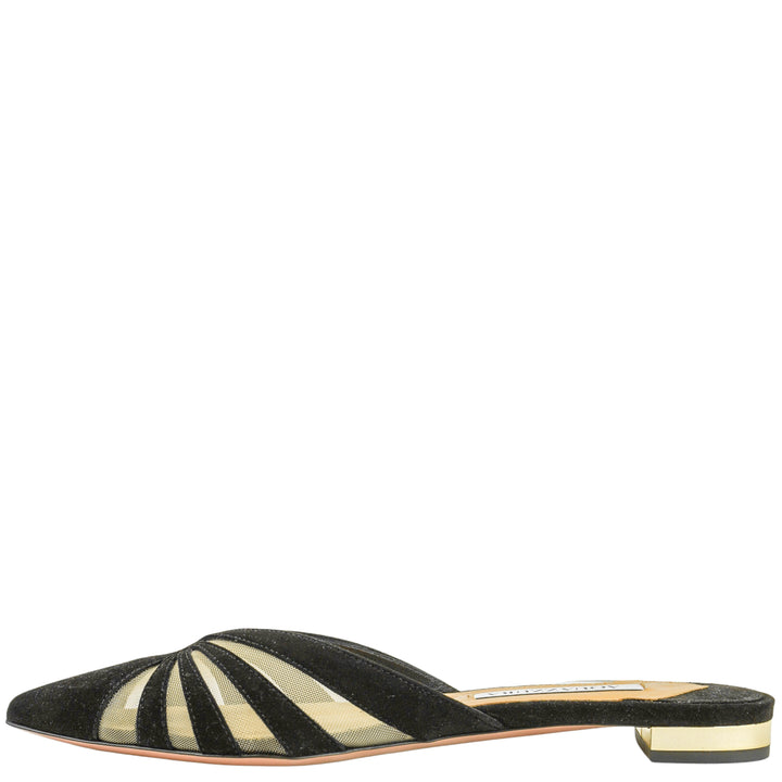 Aquazarra The Spy Mule Flats in Black - Discounts on Aquazzura at UAL