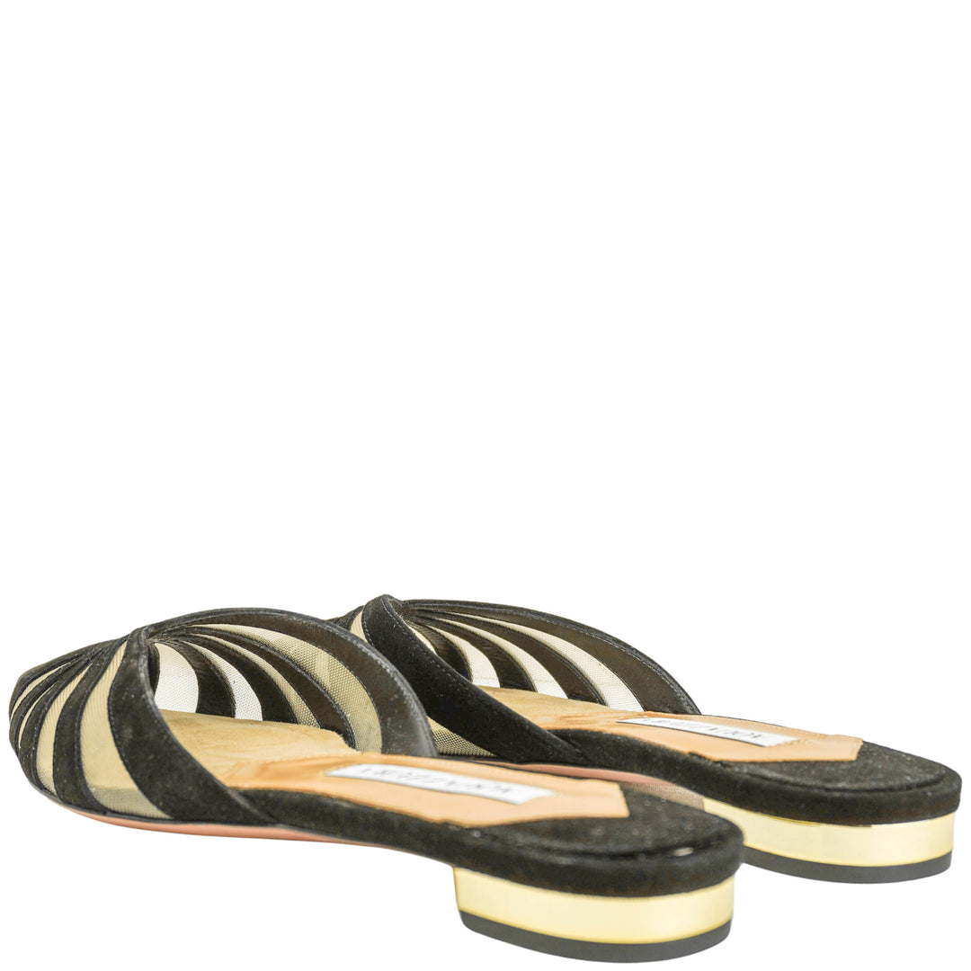 Aquazarra The Spy Mule Flats in Black - Discounts on Aquazzura at UAL