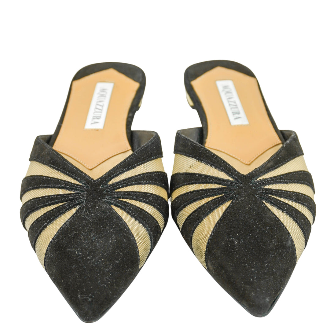 Aquazarra The Spy Mule Flats in Black - Discounts on Aquazzura at UAL