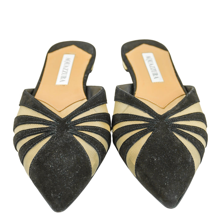Aquazarra The Spy Mule Flats in Black - Discounts on Aquazzura at UAL