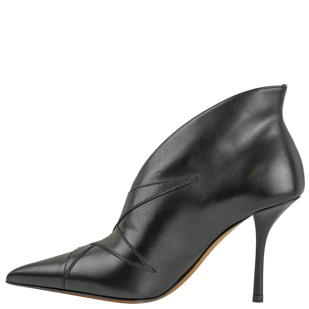 Alaïa Paneled Leather Ankle Boots in Black - Discounts on ALAÏA at UAL