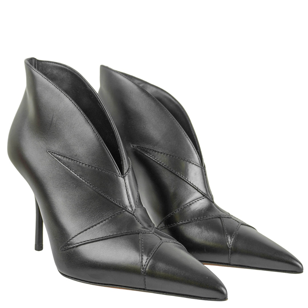 Alaïa Paneled Leather Ankle Boots in Black - Discounts on ALAÏA at UAL
