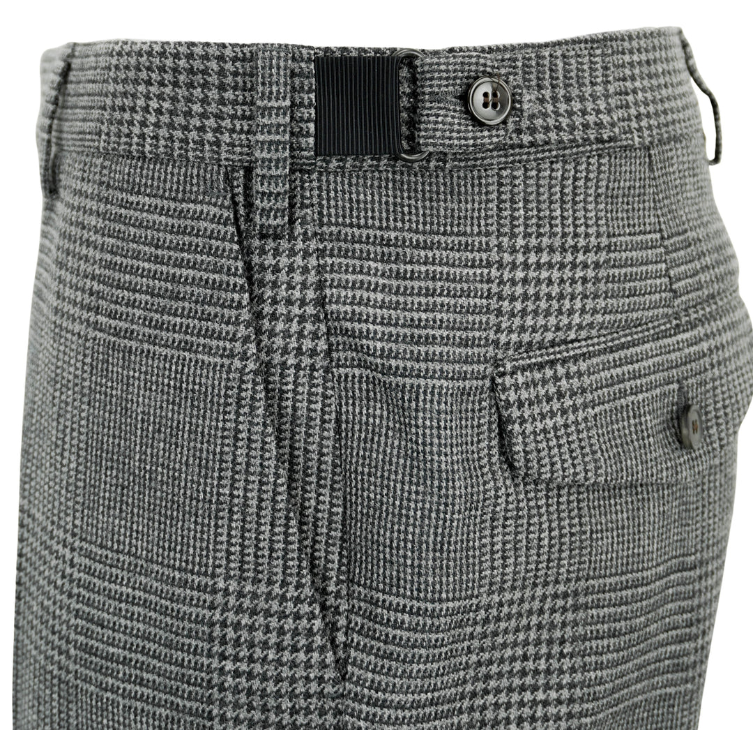 Dries Van Noten Philip Trousers in Grey Houndstooth