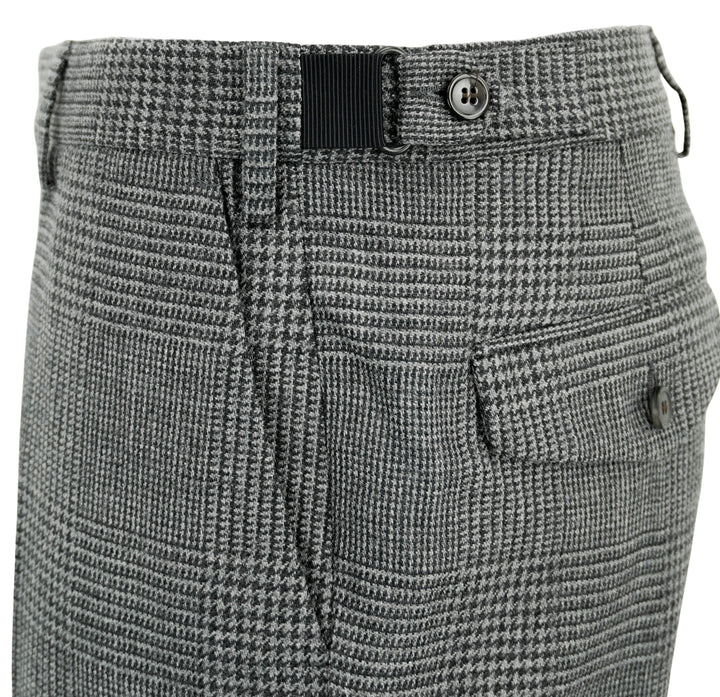 Dries Van Noten Philip Trousers in Grey Houndstooth
