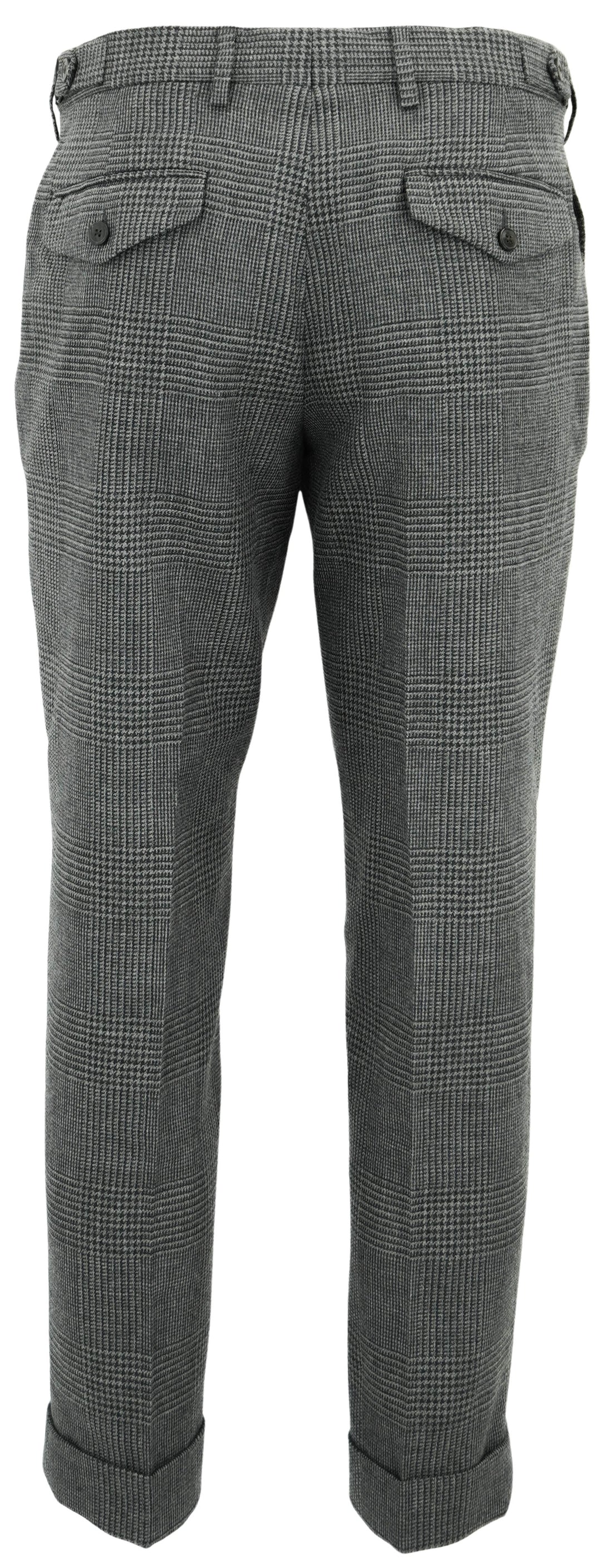 Dries Van Noten Philip Trousers in Grey Houndstooth