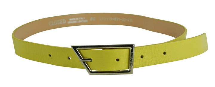 Closed Soft Leather Belt in Yellow