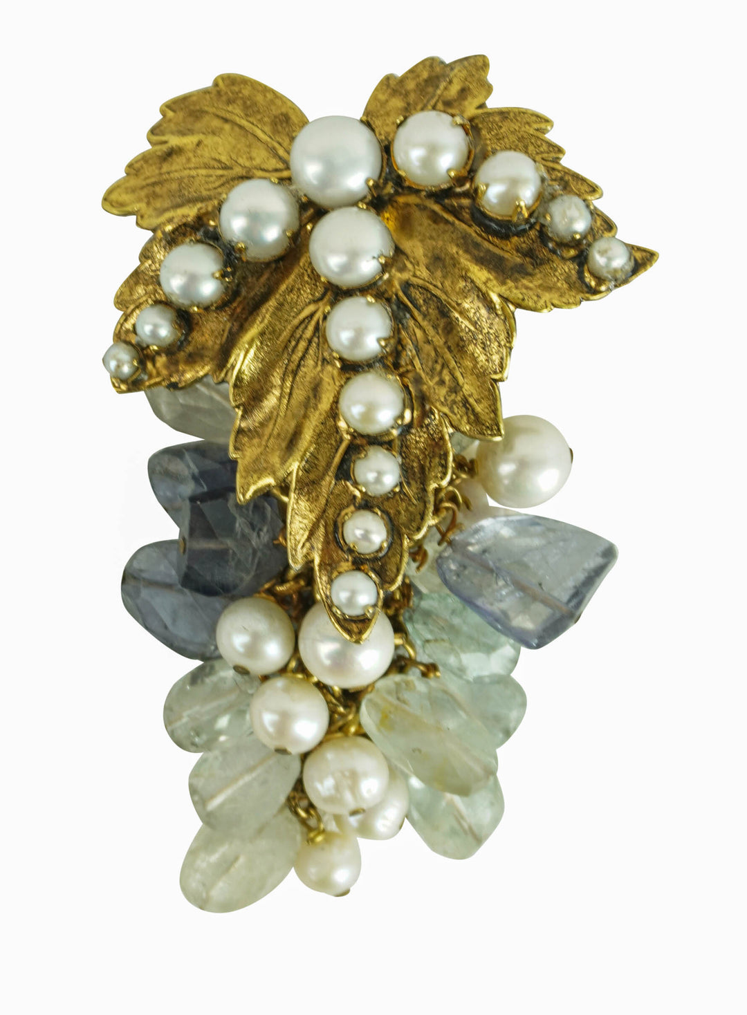 Iradj Moini Embellished Pearl Flower Earrings in Grey