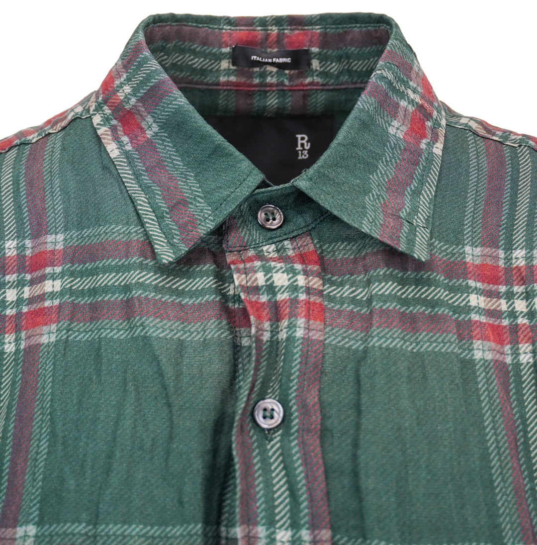 R13 Relaxed Workshirt in Marsh Green