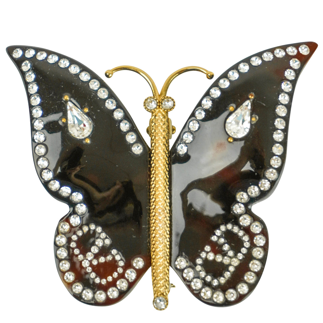 Valentino Resin and Crystal Butterfly Brooch