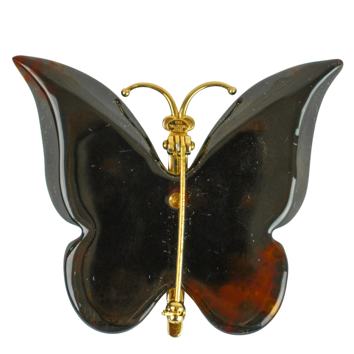 Valentino Resin and Crystal Butterfly Brooch