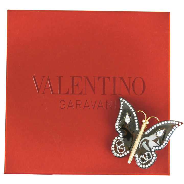 Valentino Resin and Crystal Butterfly Brooch