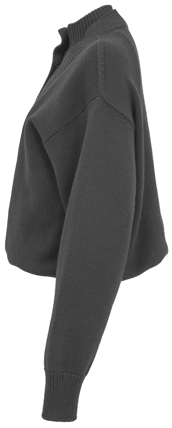 Alaïa Folded Hem Knit Cardigan in Black