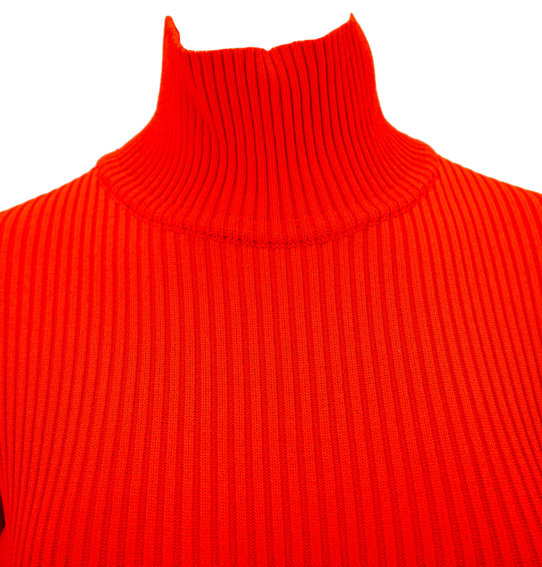 Magda Butrym Ribbed Knit Turtleneck Bodysuit in Red