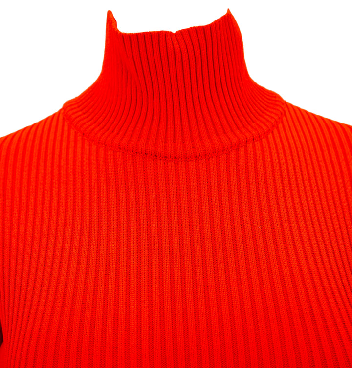 Magda Butrym Ribbed Knit Turtleneck Bodysuit in Red