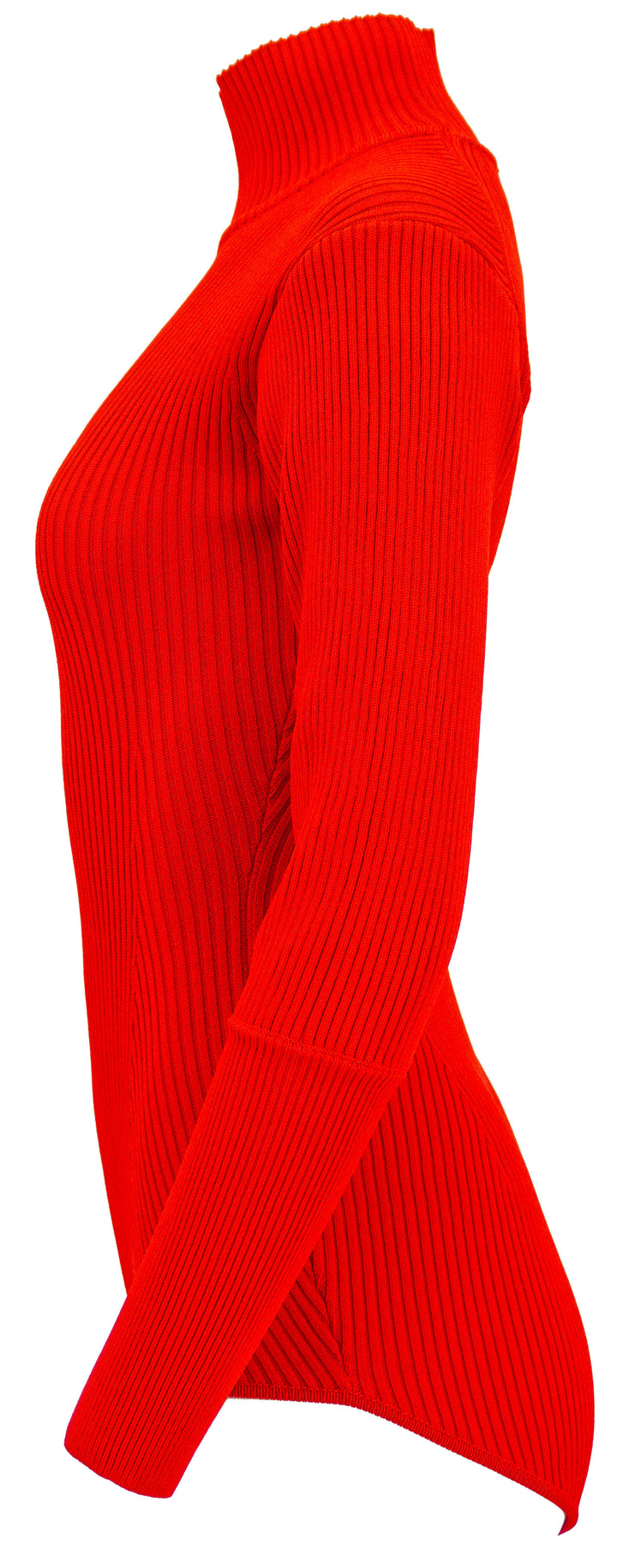 Magda Butrym Ribbed Knit Turtleneck Bodysuit in Red