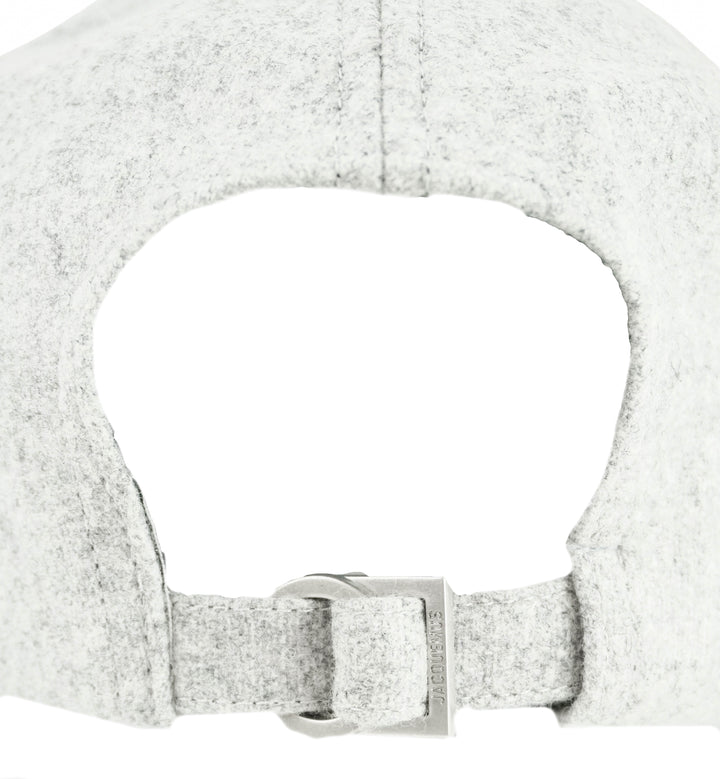 Jacquemus La Casquette Wool Baseball Hat in Light Grey - Discounts on Jacquemus at UAL