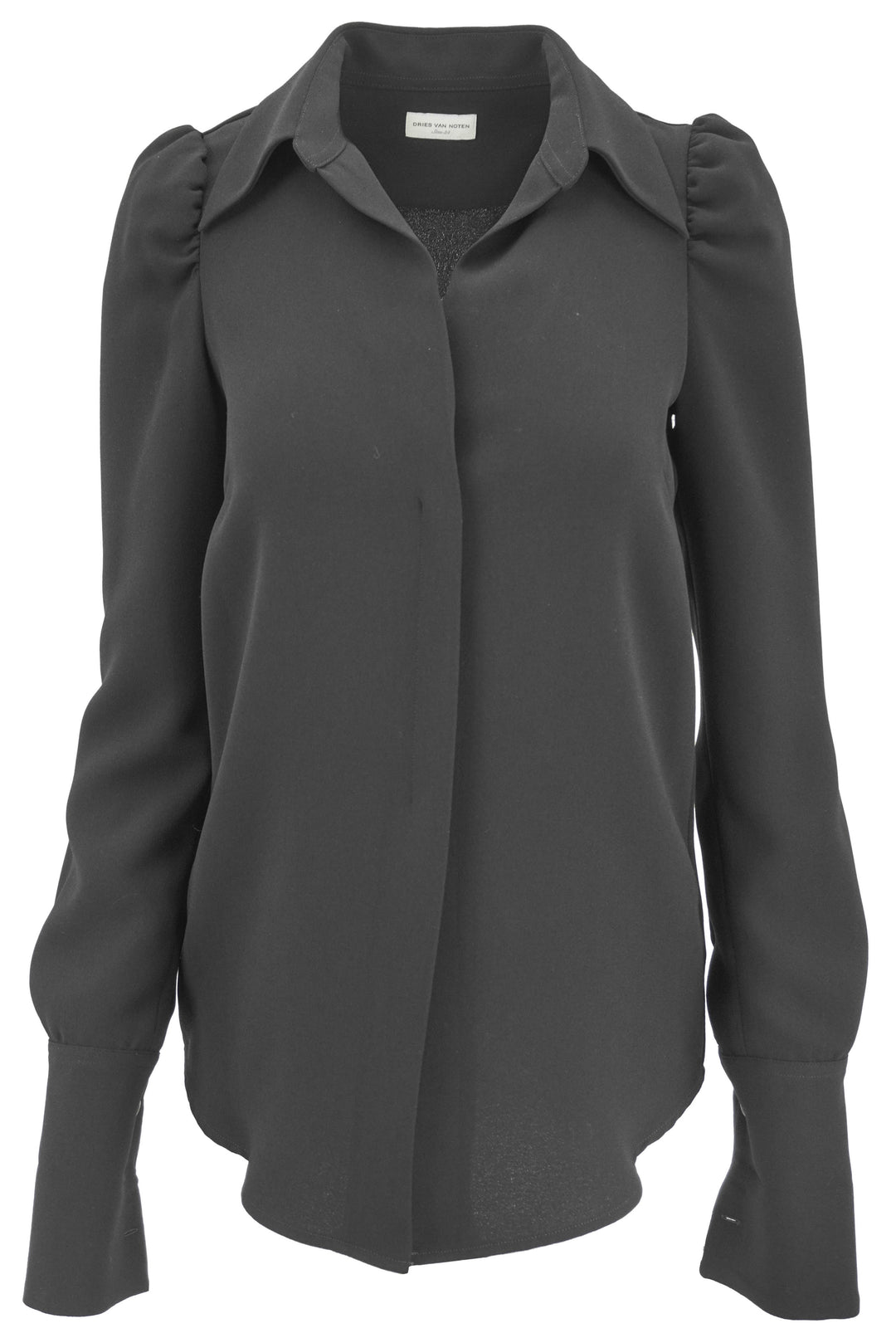 Dries Van Noten Celindra Puff Sleeve Shirt in Black