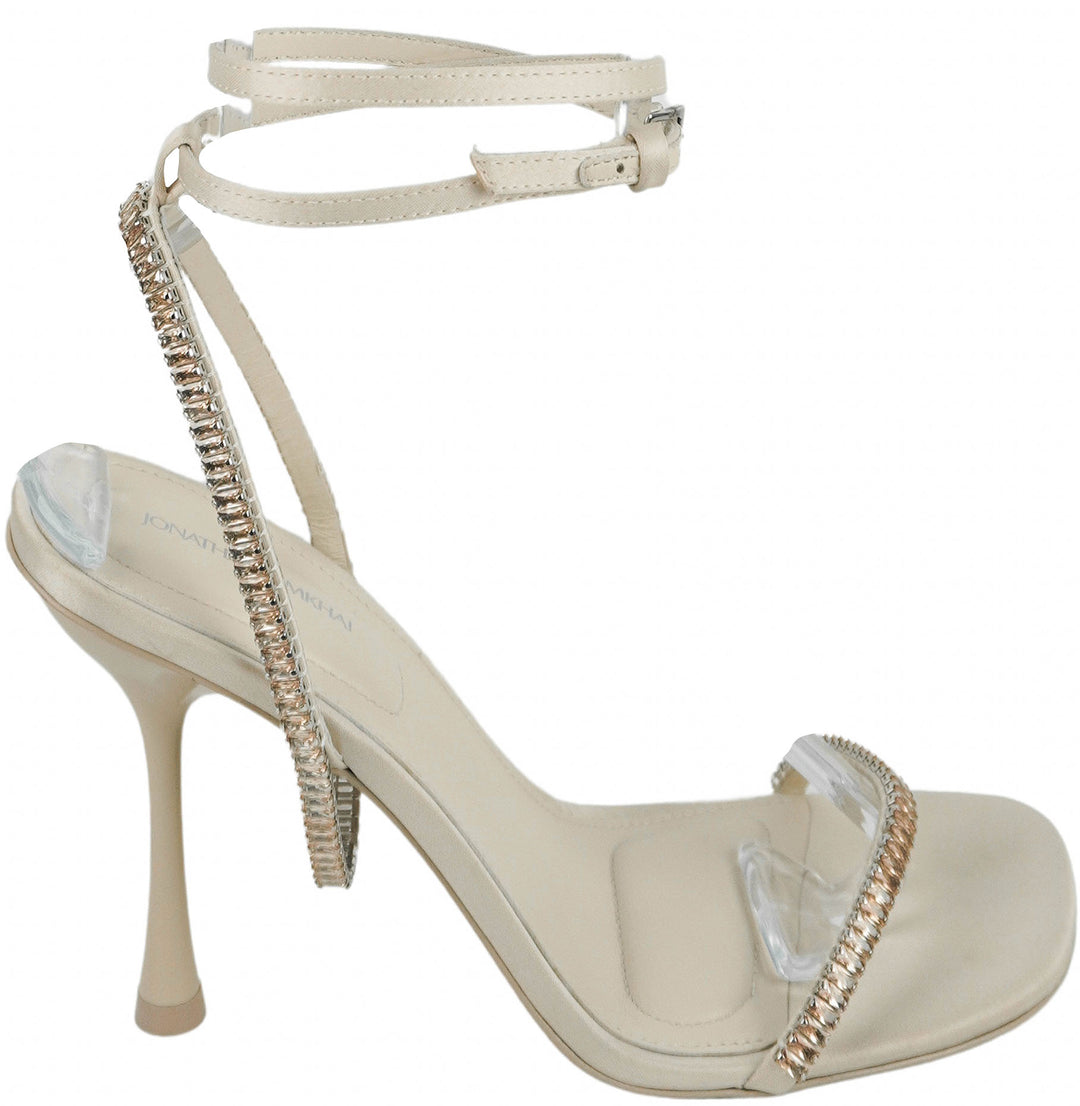 Jonathan Simkhai Luxon Crystal Harness Heels in Vanilla - Discounts on Jonathan Simkhai at UAL