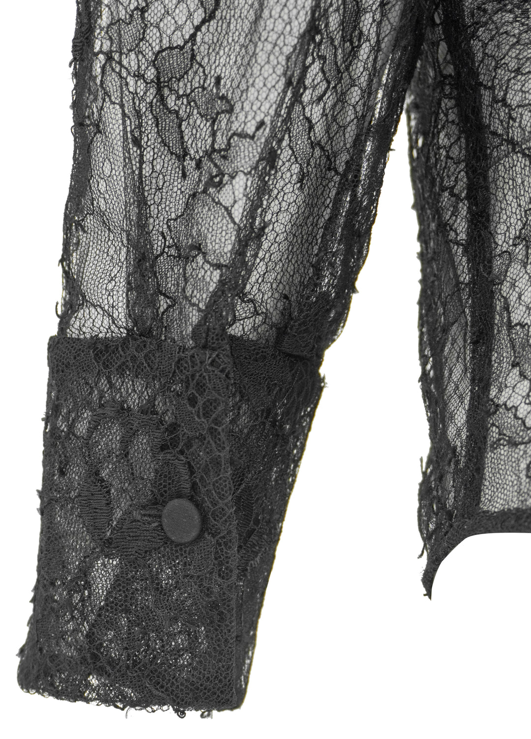 Valentino Lace Shirt with Scarf Detail in Black
