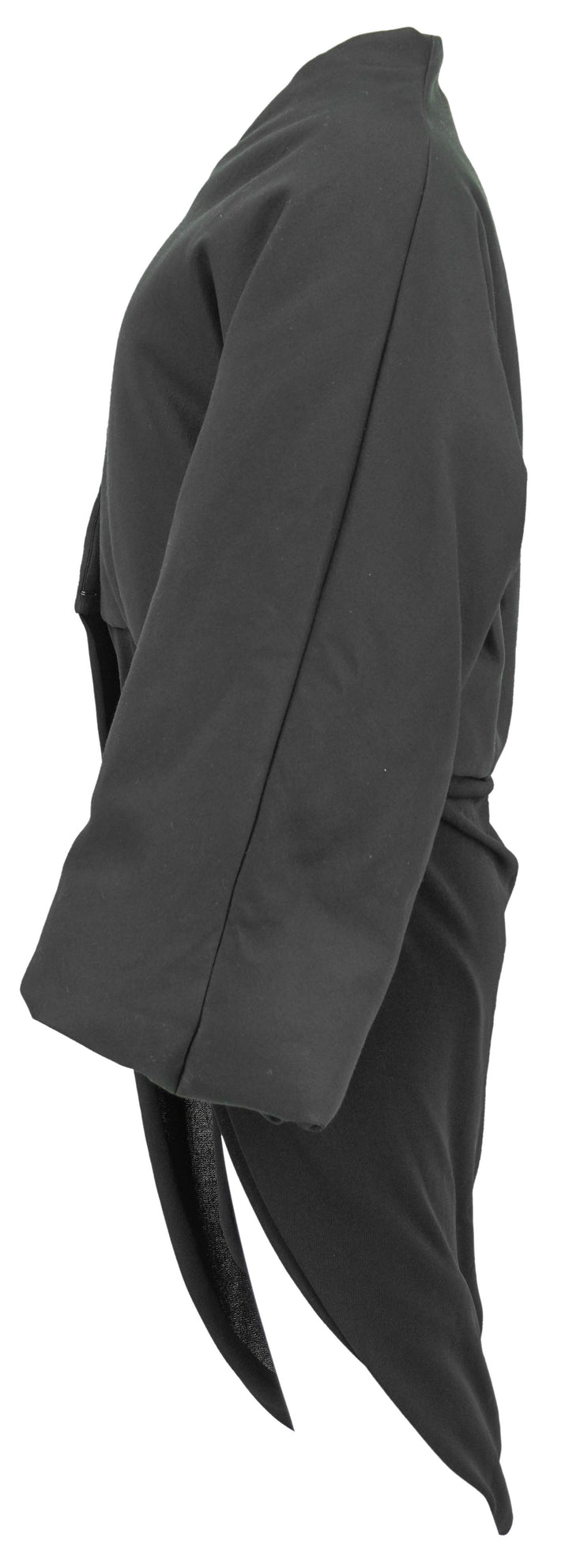 ALAÏA Bi-Fabric Wool Satin Coat in Black