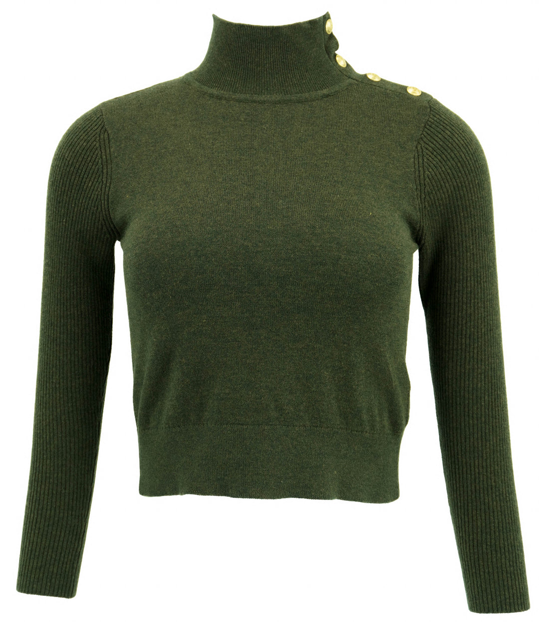 L'Agence Kamdyn Mock Neck Sweater in Moss - Discounts on L'Agence at UAL