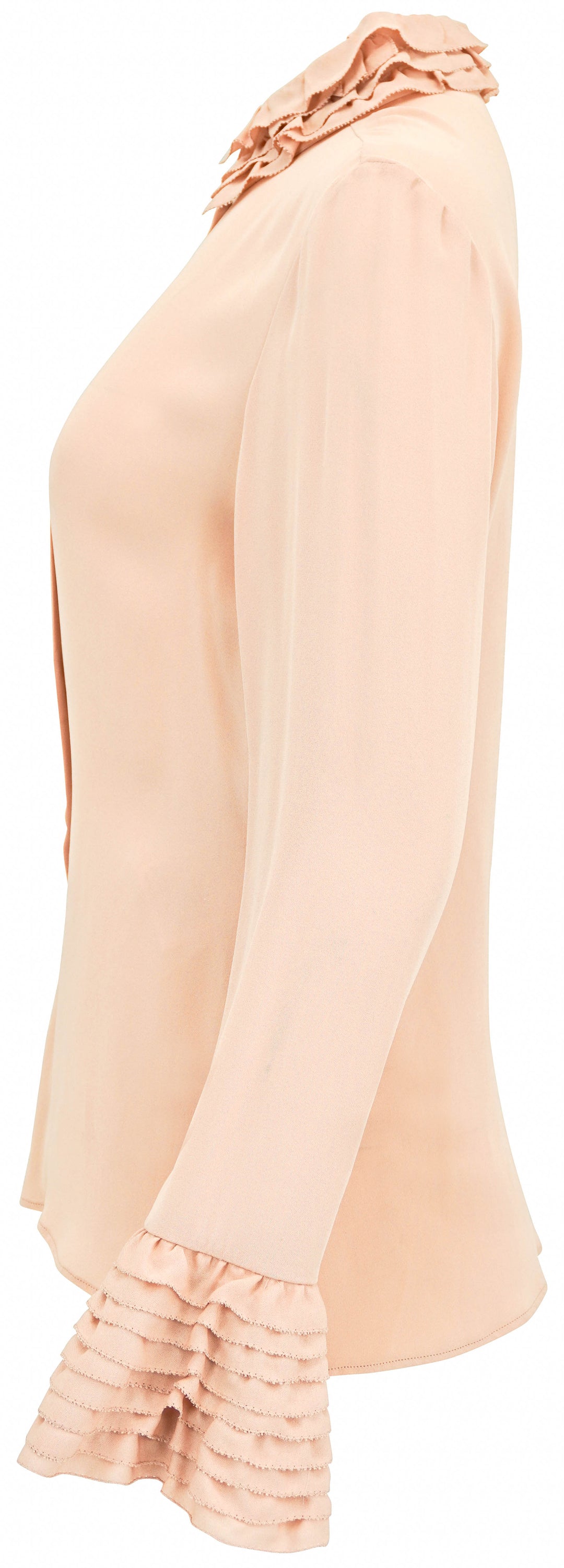 Valentino Georgette Rose Blouse in Rose Mist