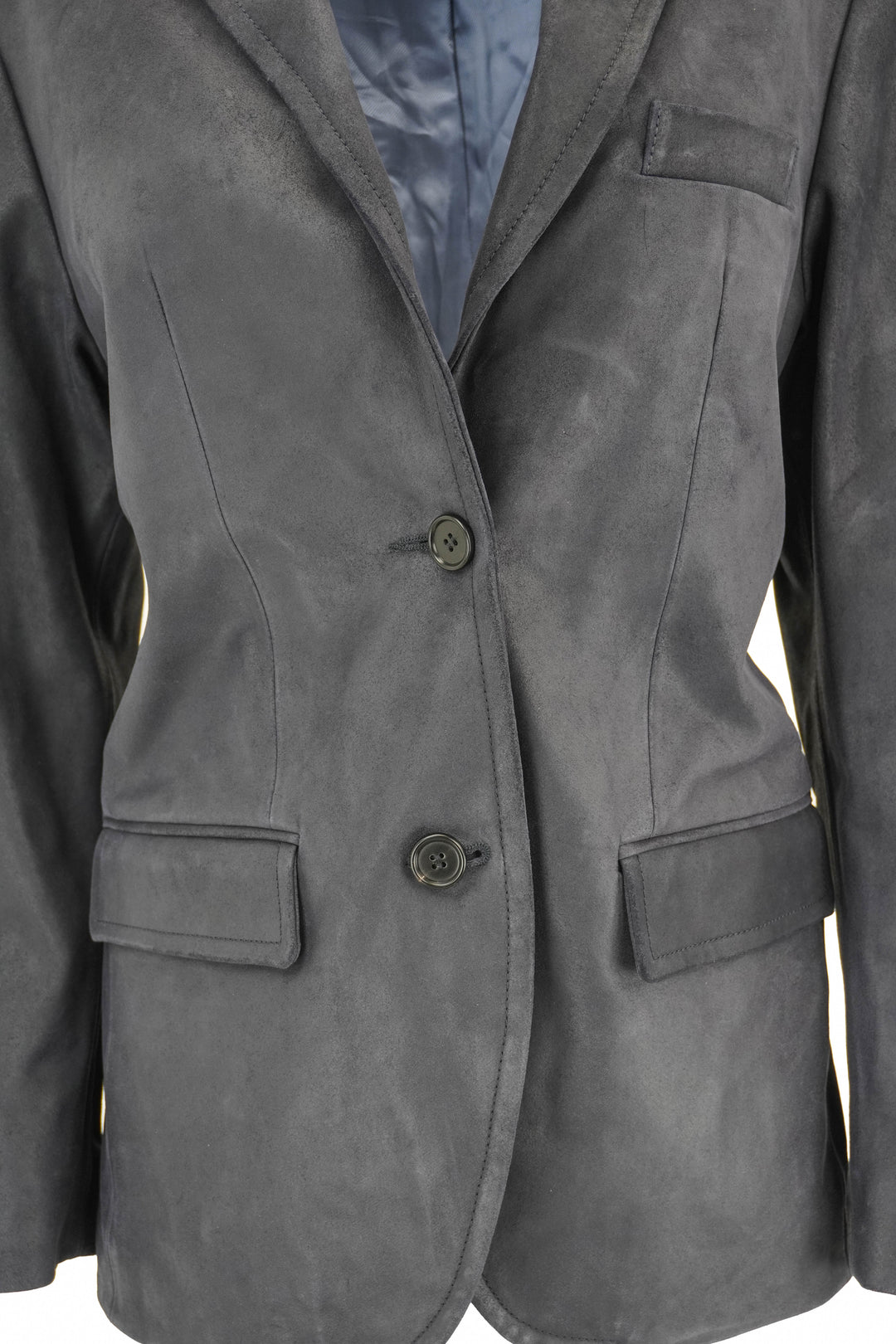 MARNI Suede Coat in Navy