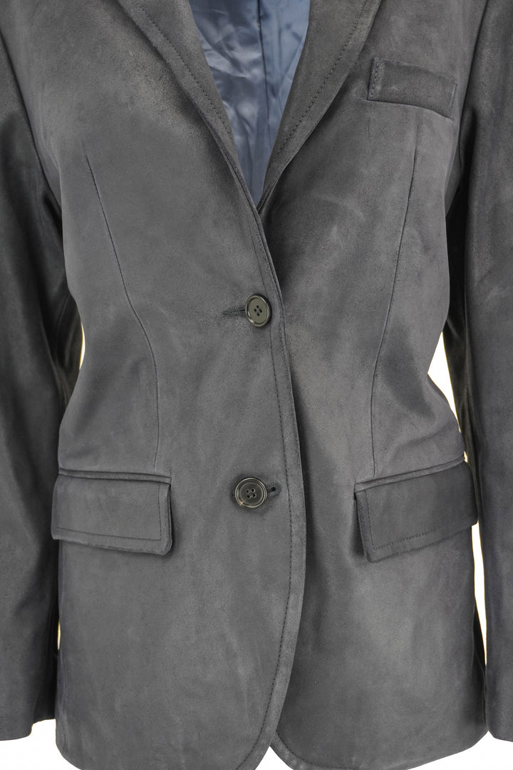 MARNI Suede Coat in Navy