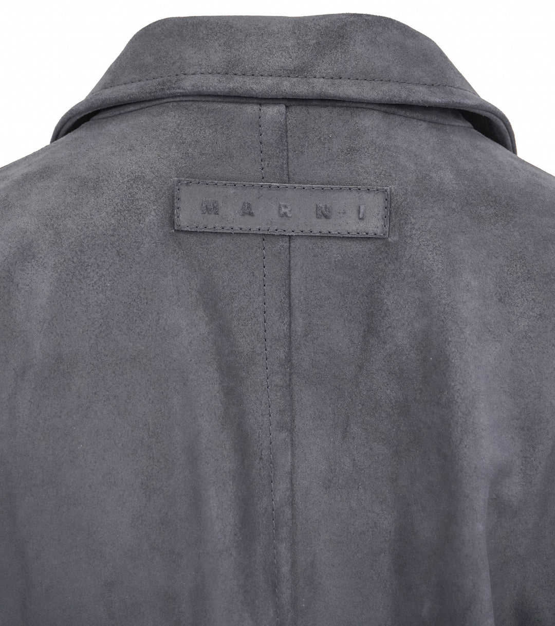 MARNI Suede Coat in Navy