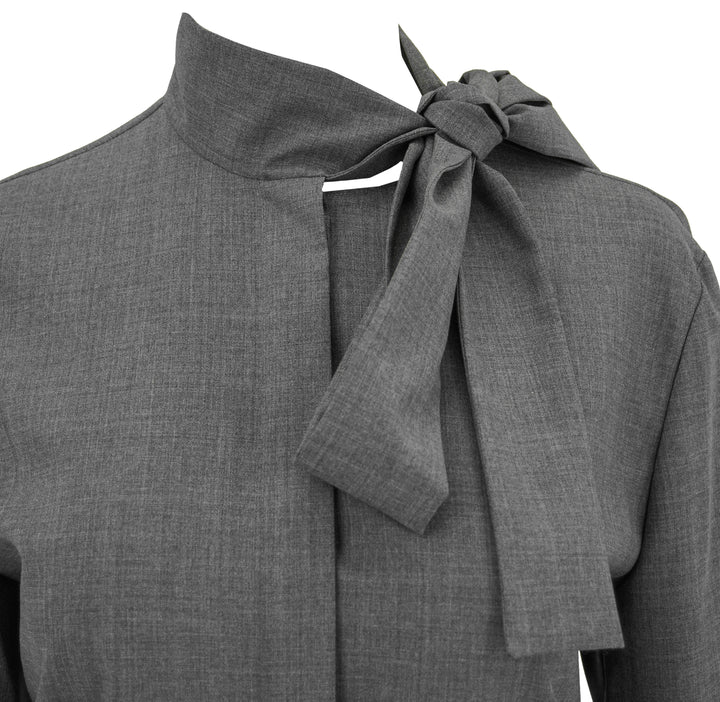 Valentino Superfine Wool Blouse in Grey