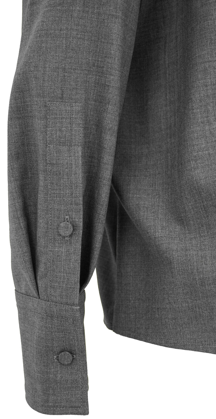 Valentino Superfine Wool Blouse in Grey