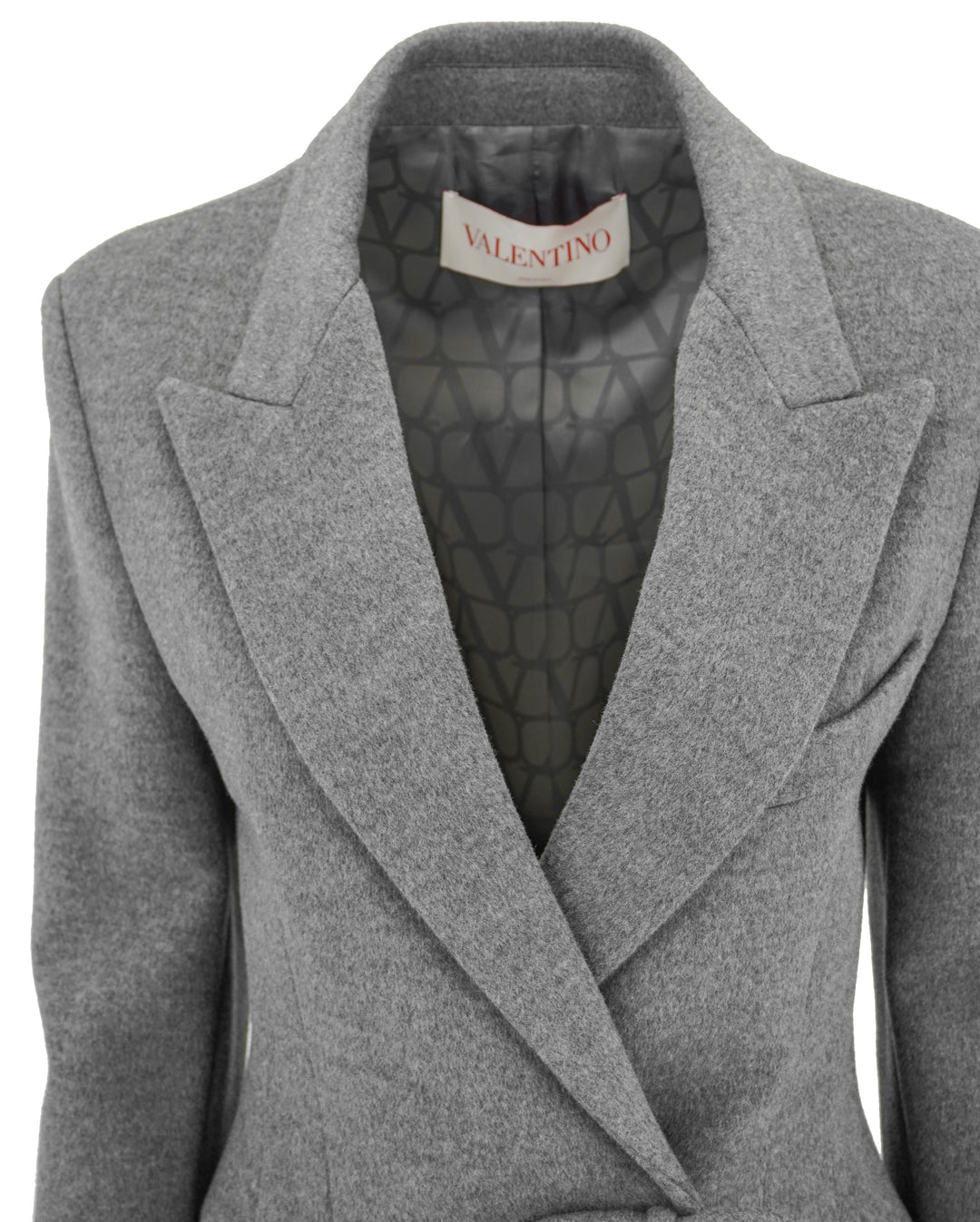 Valentino Bow Detail Coat in Grey