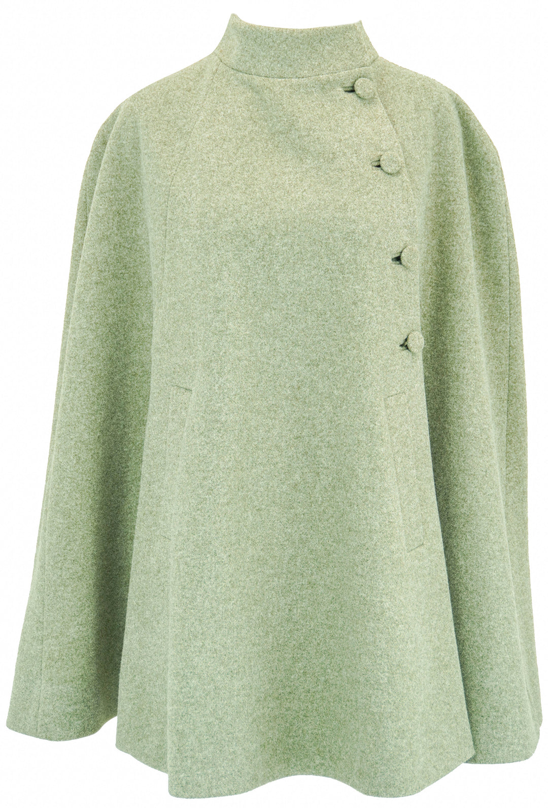 Luisa Beccaria Wool Cape in Sage