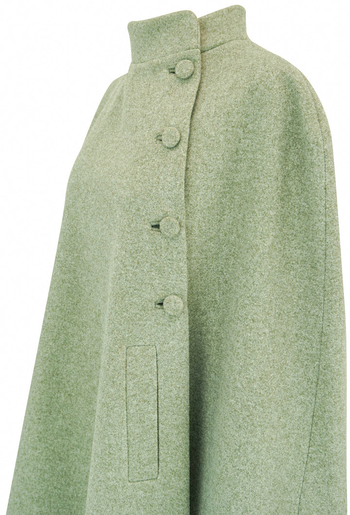 Luisa Beccaria Wool Cape in Sage
