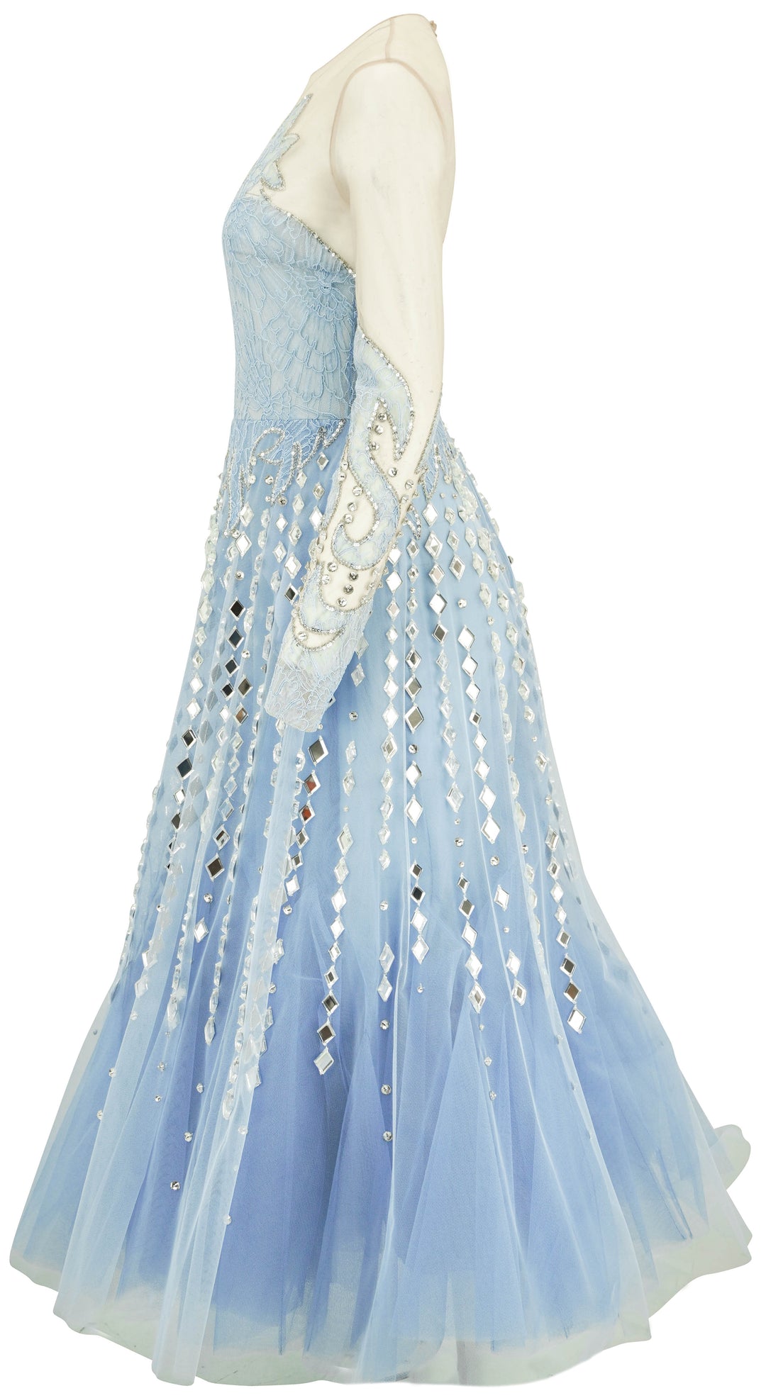 Georges Hobeika Long Sleeve Gown in Baby Blue