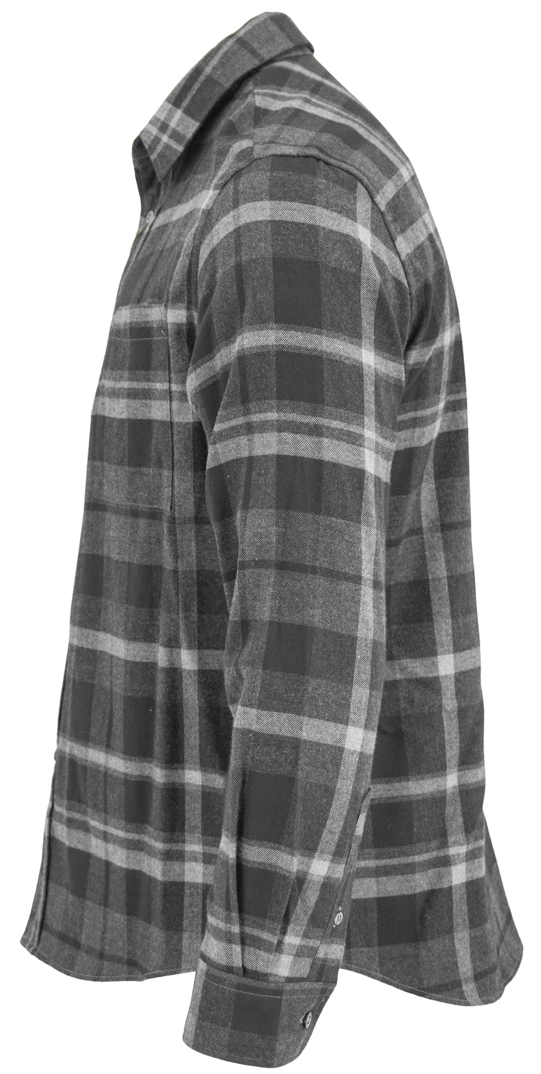 Canali Flannel Button Down in Gray Plaid - Discounts on Canali at UAL