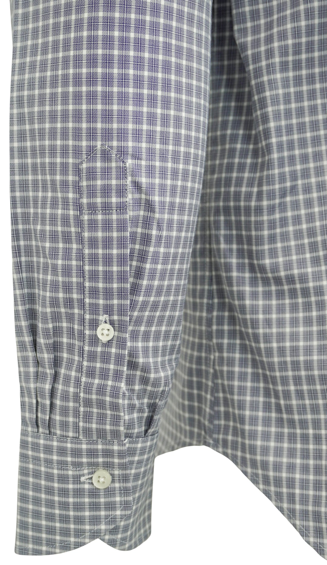 Canali Plaid Print Button Down in Navy and White - Discounts on Canali at UAL